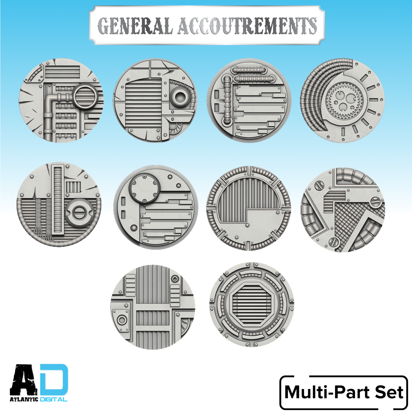 40mm Textured Sci Fi Bases